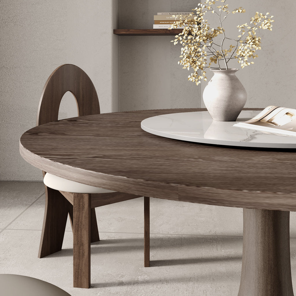 Liora Dark Walnut Round Solid Wood Pedestal Dining Table  - image 88