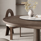 Liora Dark Walnut Round Solid Wood Pedestal Dining Table  - image 88