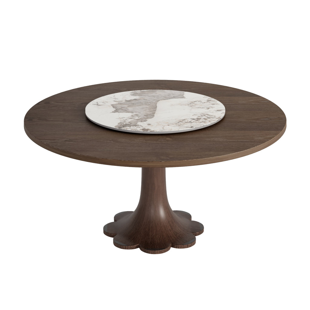 Liora Dark Walnut Round Solid Wood Pedestal Dining Table  - image 95