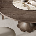 Liora Dark Walnut Round Solid Wood Pedestal Dining Table  - image 96