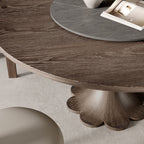 Liora Dark Walnut Round Solid Wood Pedestal Dining Table  - image 105