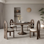 Liora Dark Walnut Round Solid Wood Pedestal Dining Table  - image 108
