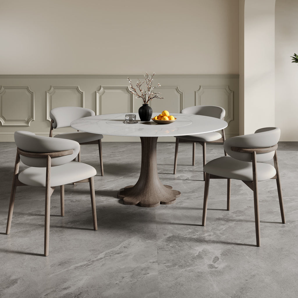 Liora Dark Walnut Round Solid Wood Pedestal Dining Table  - image 121