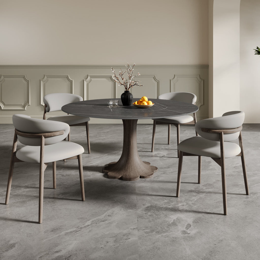 Liora Dark Walnut Round Solid Wood Pedestal Dining Table  - image 127
