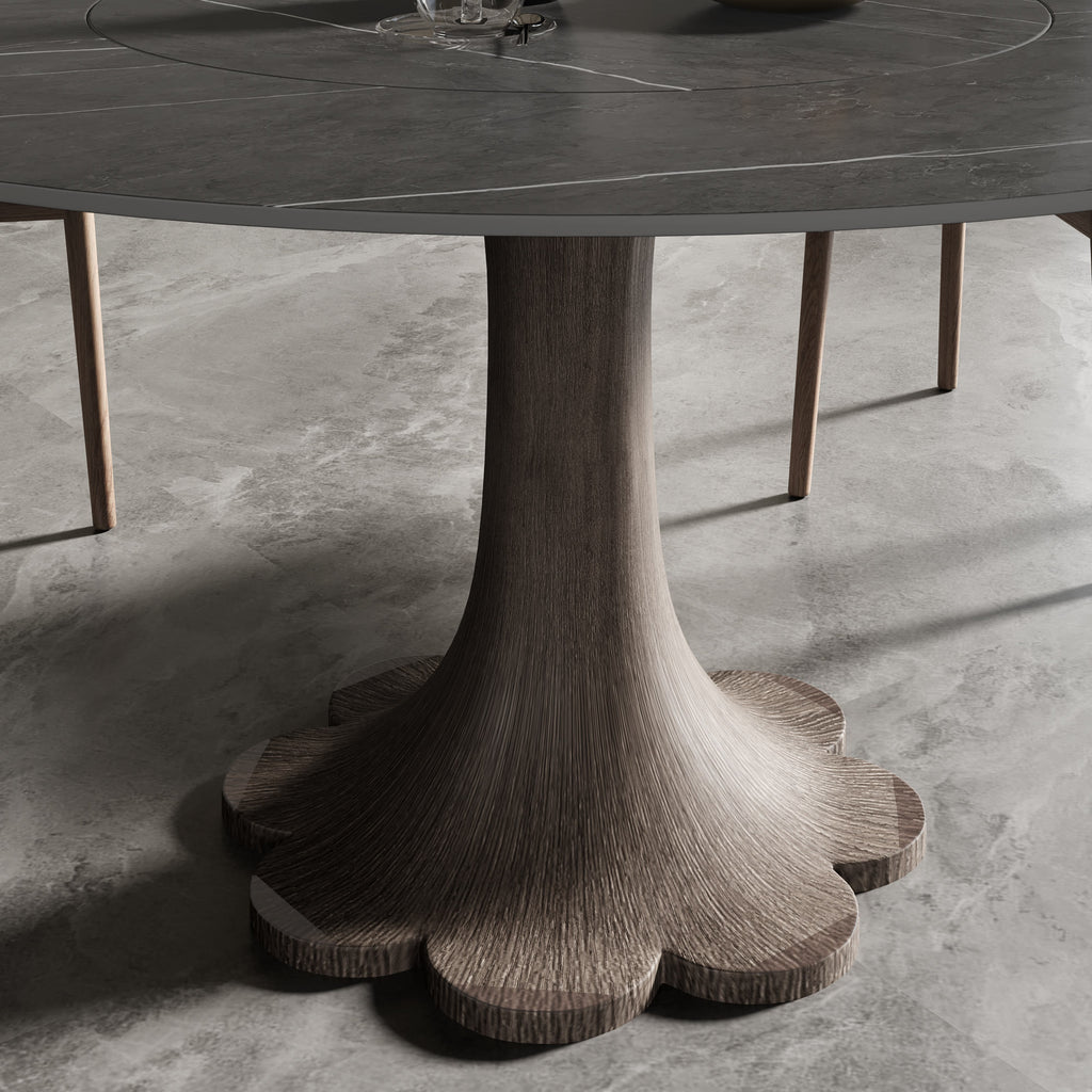 Liora Dark Walnut Round Solid Wood Pedestal Dining Table  - image 125
