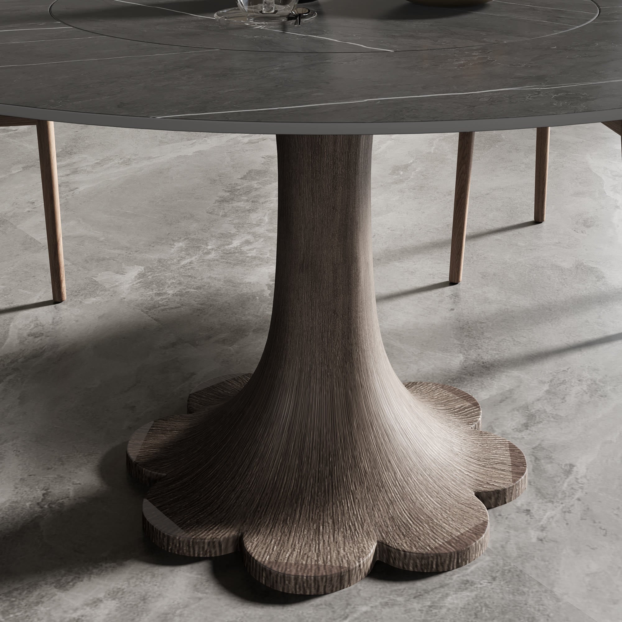 Liora Dark Walnut Round Solid Wood Pedestal Dining Table  - image 125