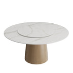 Calen Natural Solid Wood Pedestal Round Dining Table - image 19