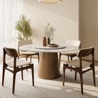 Calen Natural Solid Wood Pedestal Round Dining Table - image 22