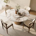 Calen Natural Solid Wood Pedestal Round Dining Table - image 31