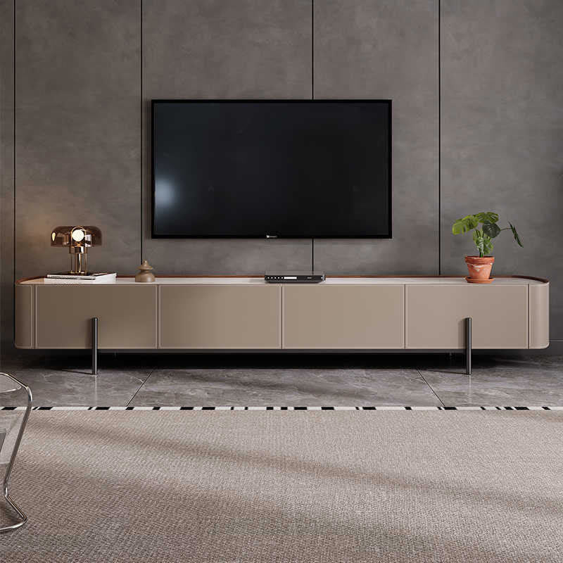 Multifunctional Saddle Leather Tv Stand - Grey - image 0