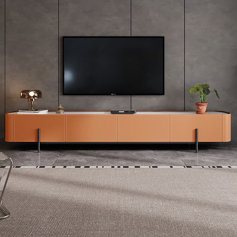 Multifunctional Saddle Leather Tv Stand - Orange - image 8