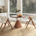  Mid-Century Modern Round Solid Wood Dining Table For 2-8 - image 2
