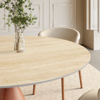 Round Sintered Stone Dining Table with Solid Wood Base For 2-8 - image 10
