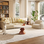 Mid-century Solid Wood & Stone Pedestal Coffee Table - image 2