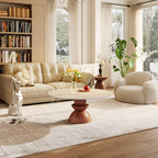 Mid-century Solid Wood & Stone Pedestal Coffee Table - image 8