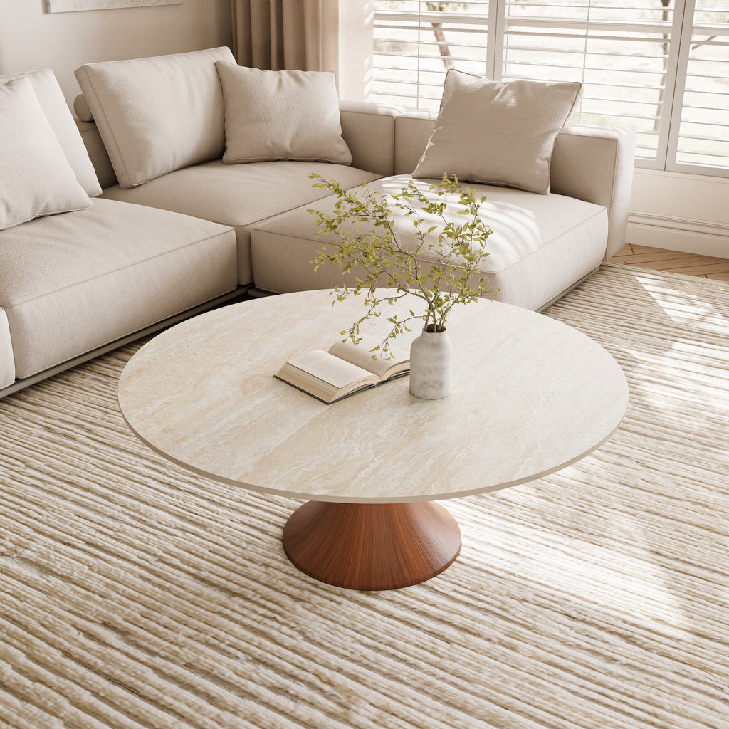 Mid-century Round Pedestal Coffee Table - image 8