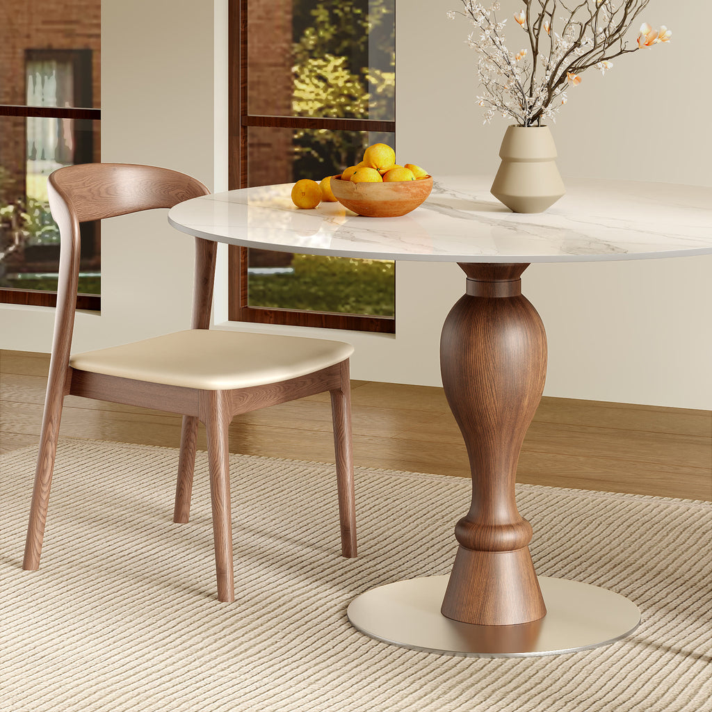 Mid-Century Modern Solid Wood Dining Table Seats 2-4 - image 1