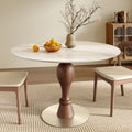 Mid-Century Modern Solid Wood Dining Table Seats 2-4 - Snowy White - 35" Table - image 0