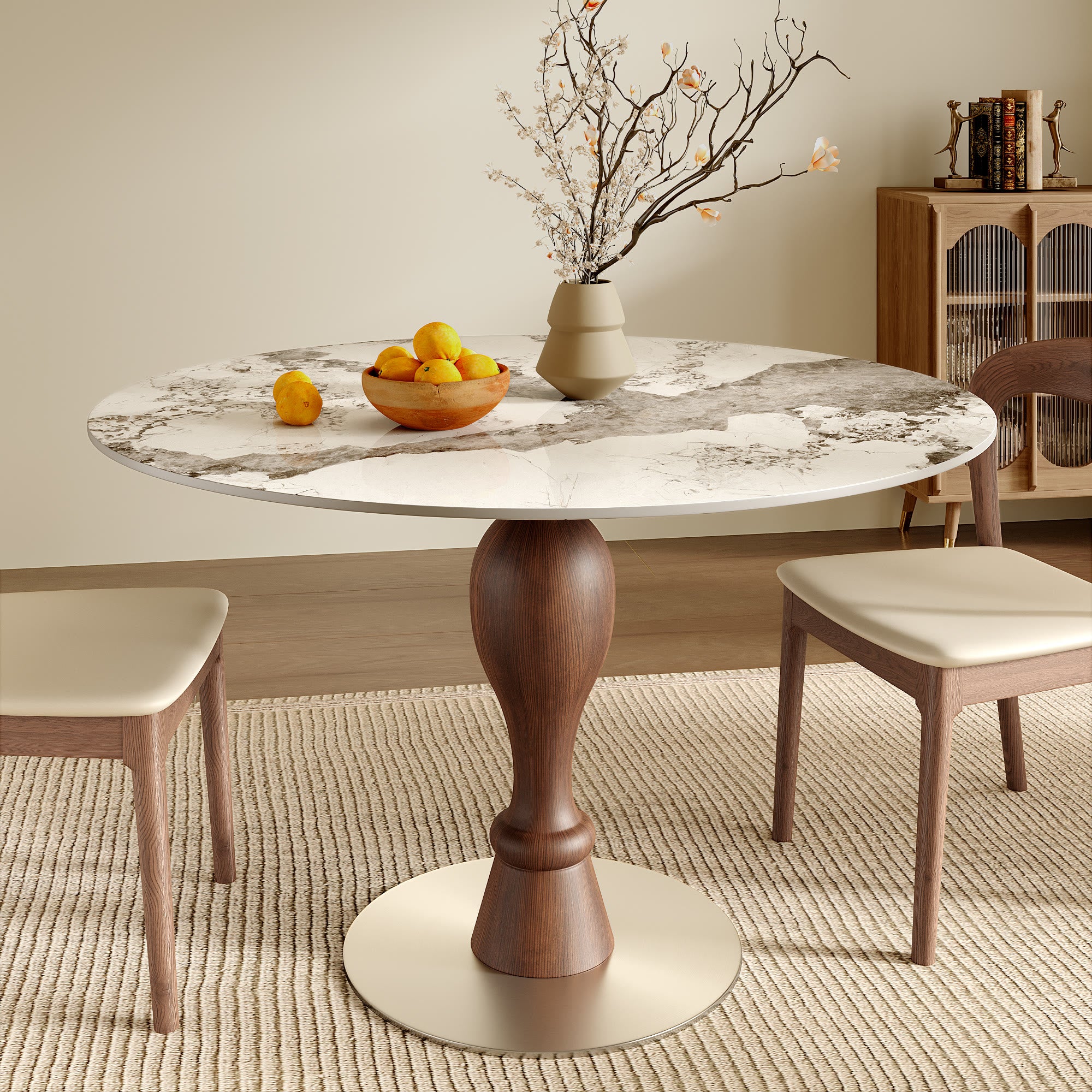 Mid-Century Modern Solid Wood Dining Table Seats 2-4 - Pandora - 35" Table - image 3