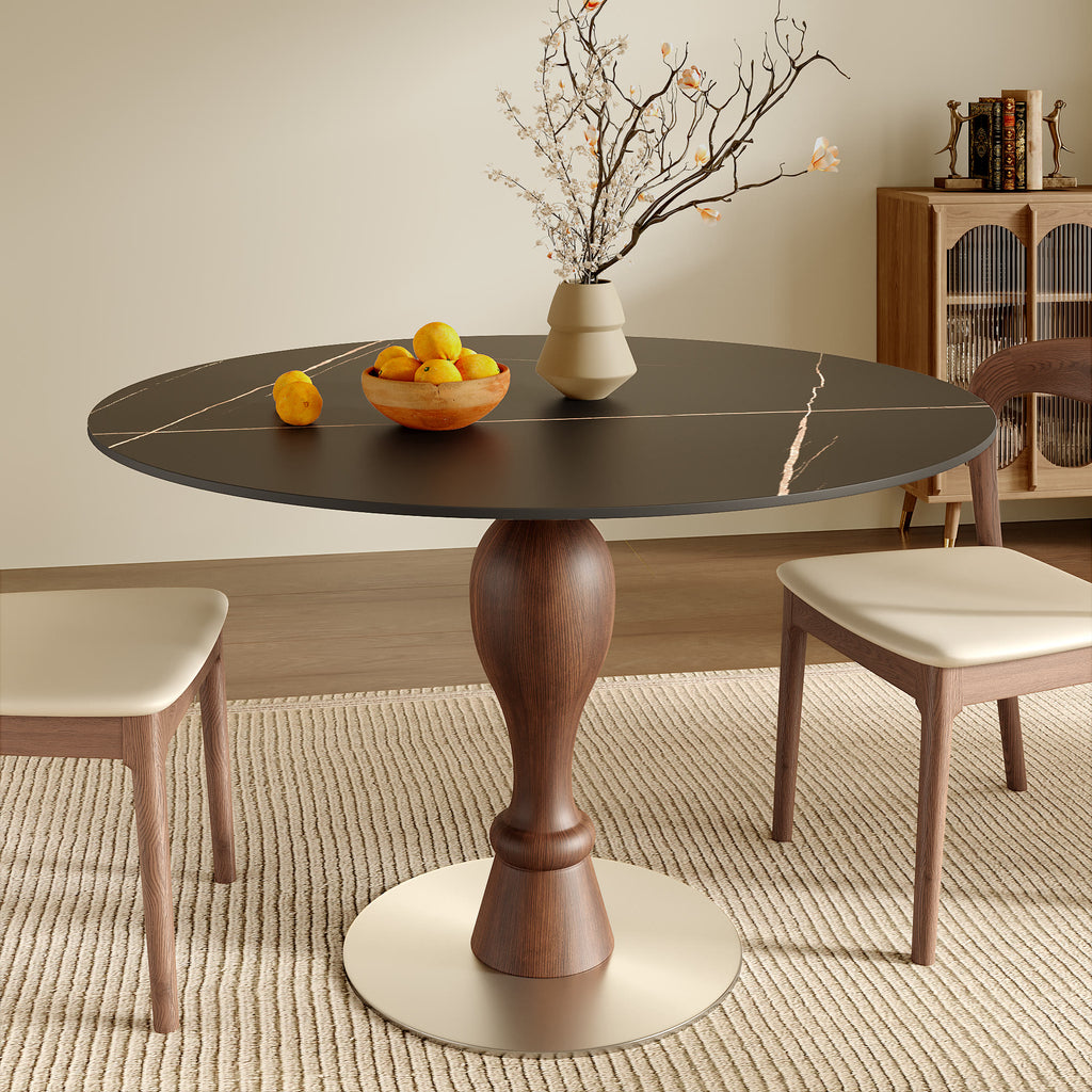 Mid-Century Modern Solid Wood Dining Table Seats 2-4 - Black - 35" Table - image 9