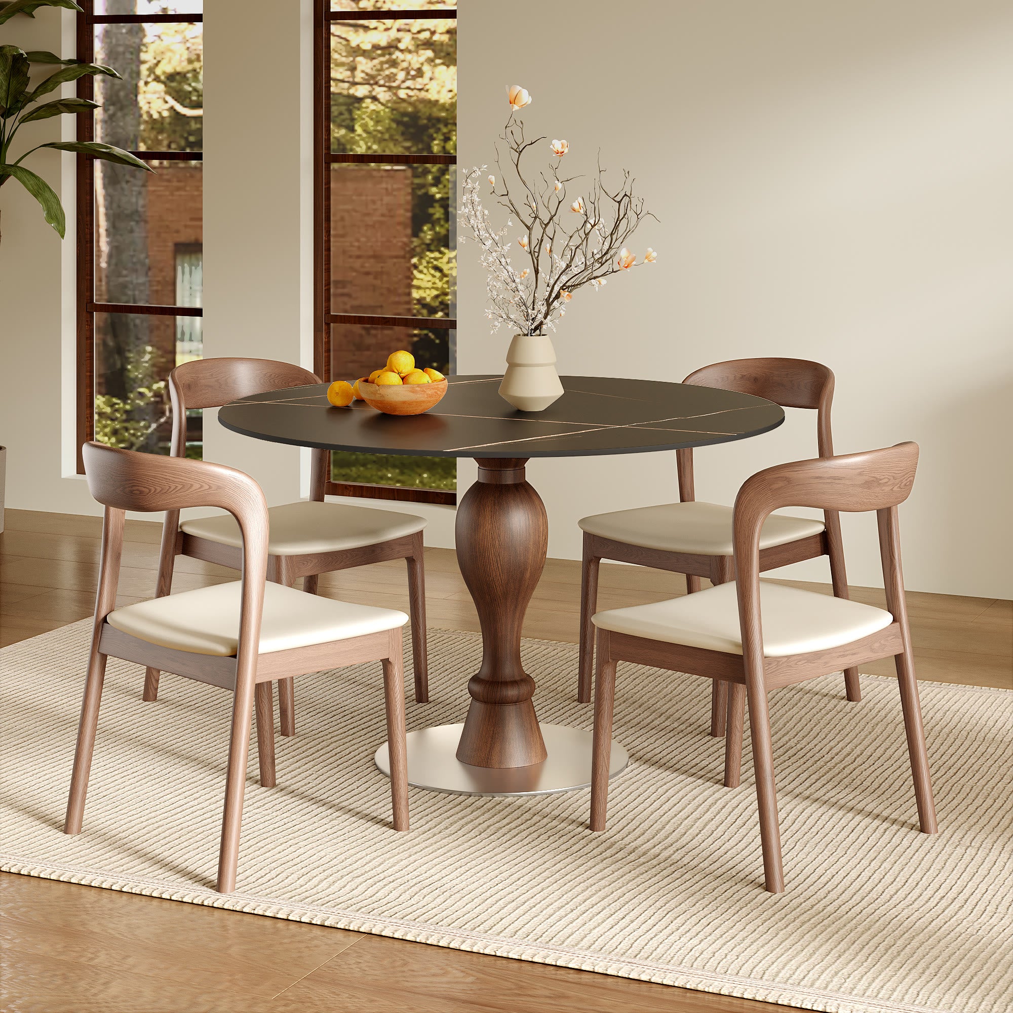 Mid-Century Modern Solid Wood Dining Table Seats 2-4 - image 11
