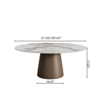 Wabi-Sabi Coffee Table: Sintered Stone Top with Solid Wood Pedestal Base - image 19