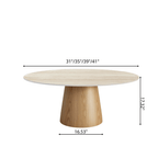 Wabi-Sabi Coffee Table: Sintered Stone Top with Solid Wood Pedestal Base - image 23