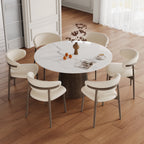 Modern Minimalist Solid Wood Dining Table With Sintered Stone Top - image 2