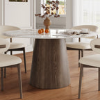 Modern Minimalist Solid Wood Dining Table With Sintered Stone Top - Pandora - 59" Table - image 3