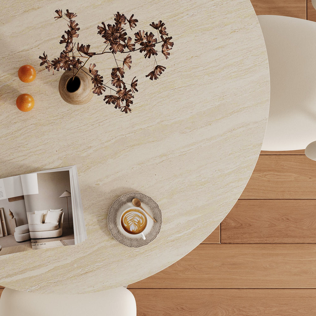 Modern Minimalist Solid Wood Dining Table With Sintered Stone Top - image 10