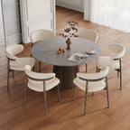 Modern Minimalist Solid Wood Dining Table With Sintered Stone Top - image 14