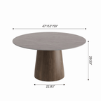 Modern Minimalist Solid Wood Dining Table With Sintered Stone Top - image 19