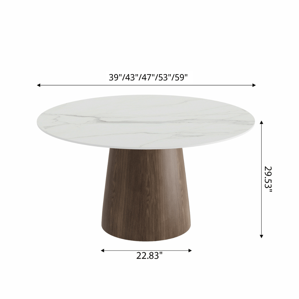 Modern Minimalist Solid Wood Dining Table With Sintered Stone Top - image 15