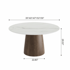 Modern Minimalist Solid Wood Dining Table With Sintered Stone Top - image 15