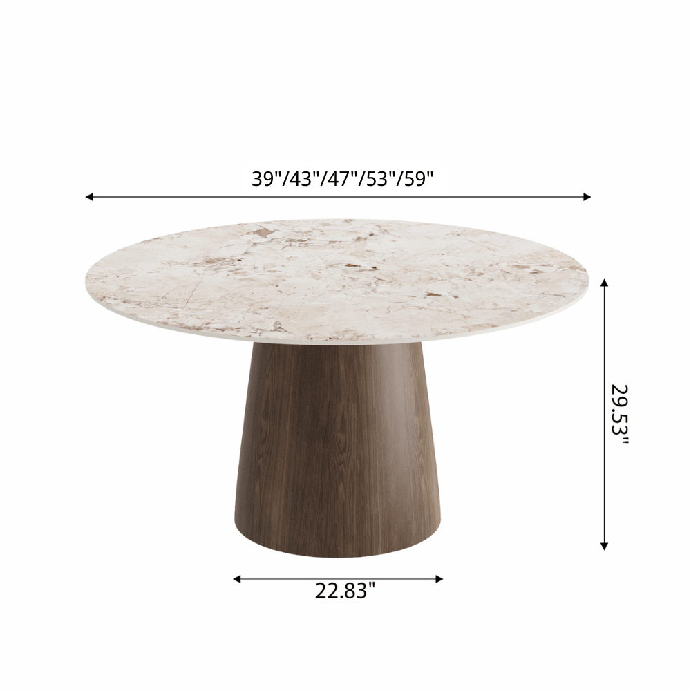 Modern Minimalist Solid Wood Dining Table With Sintered Stone Top - image 17