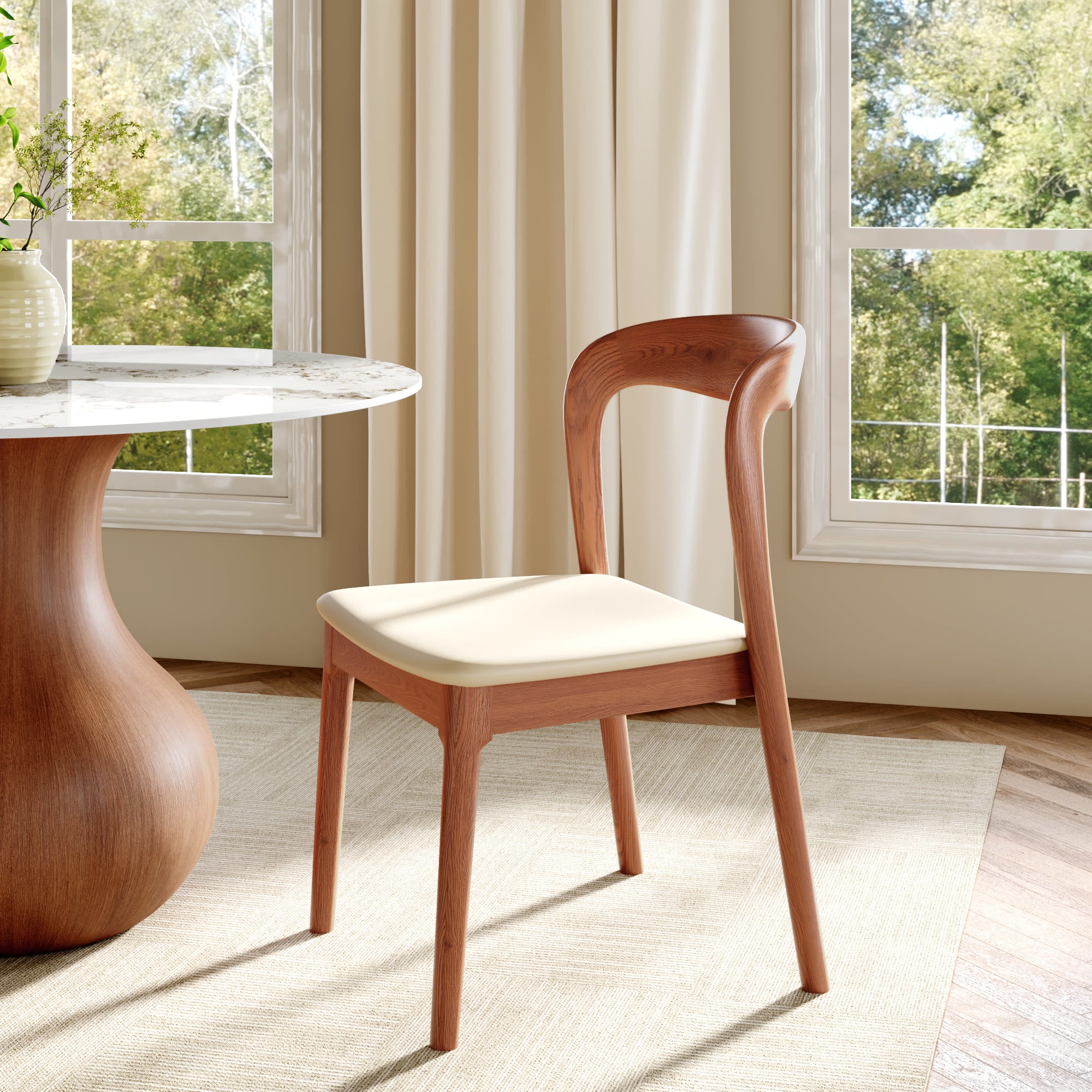 Set of 2/4/6 Modern Wooden Dining Chairs Soft Cushion Seat - image 8