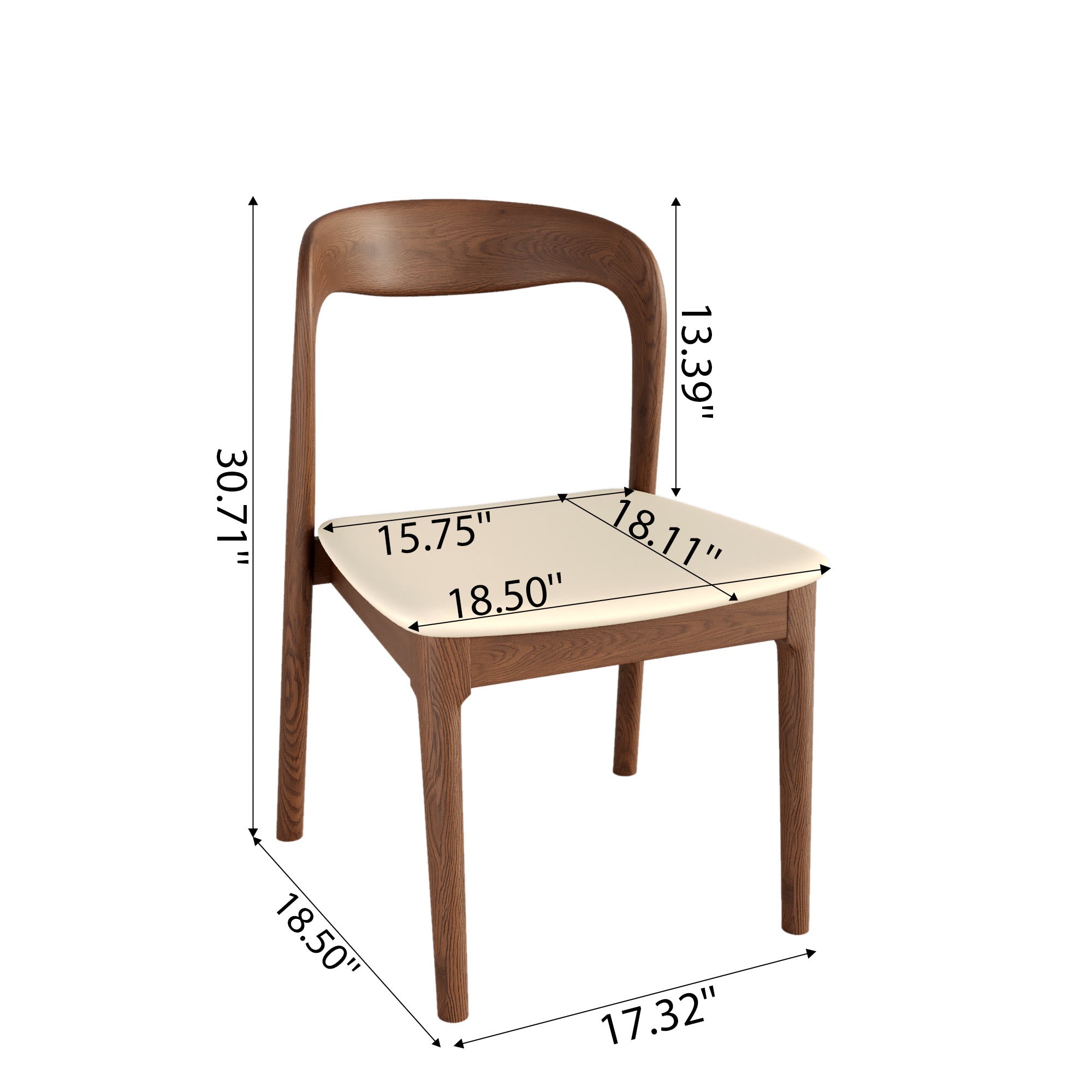 Set of 2/4/6 Modern Wooden Dining Chairs Soft Cushion Seat - image 6