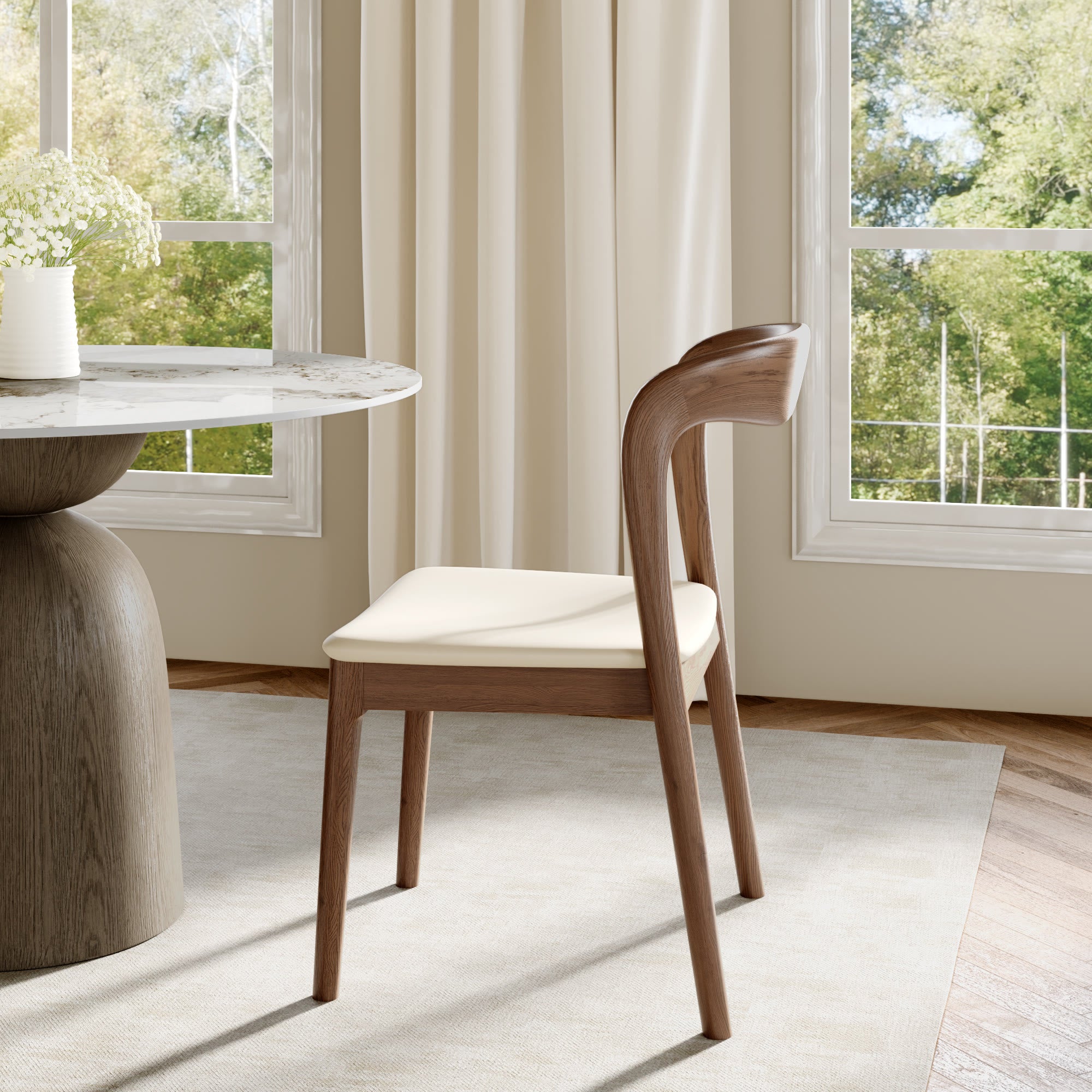 Set of 2/4/6 Modern Wooden Dining Chairs Soft Cushion Seat - image 4