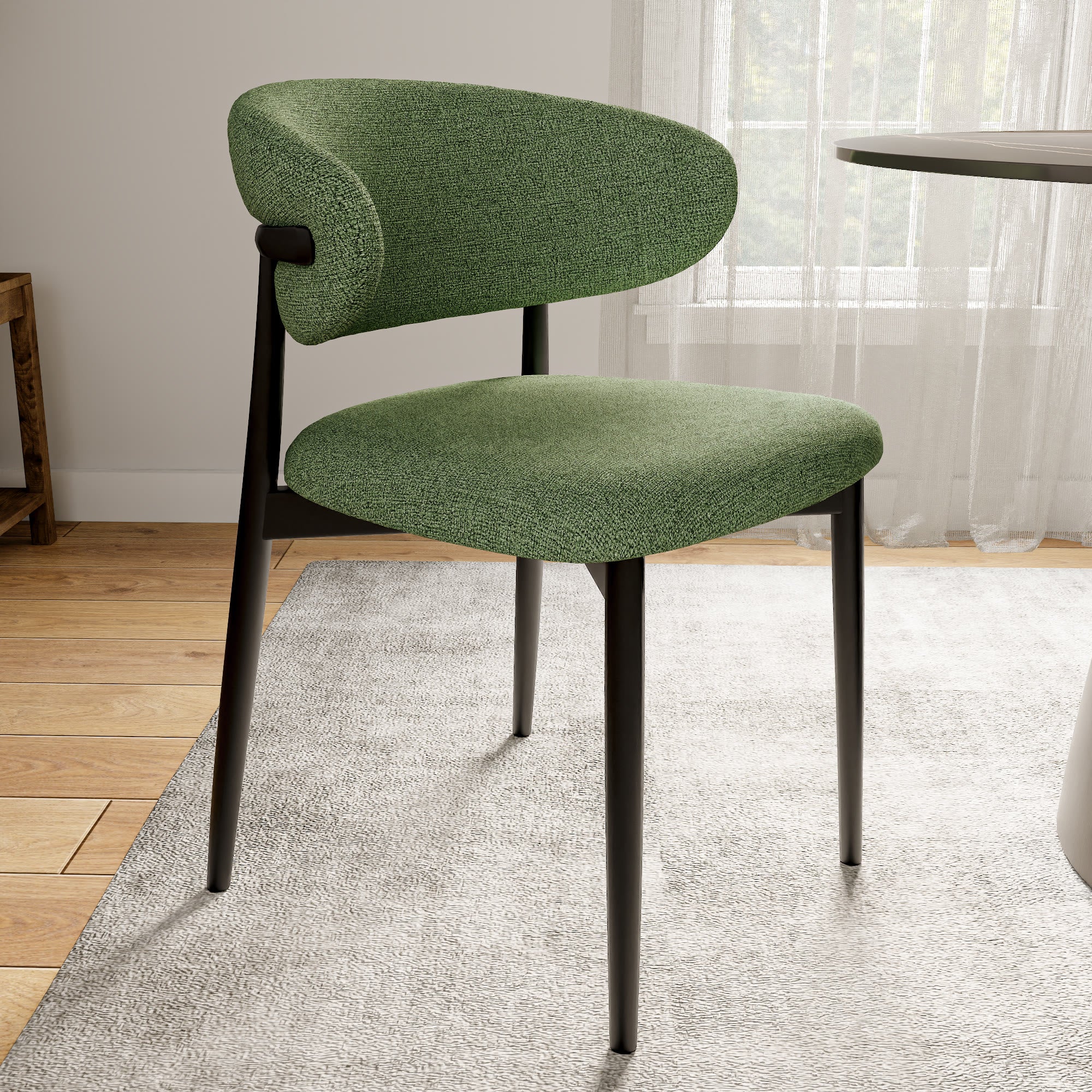 2x/4x/6x Modern Dining Chairs With Minimalist Metal Base - Green - 6x Chairs - image 0