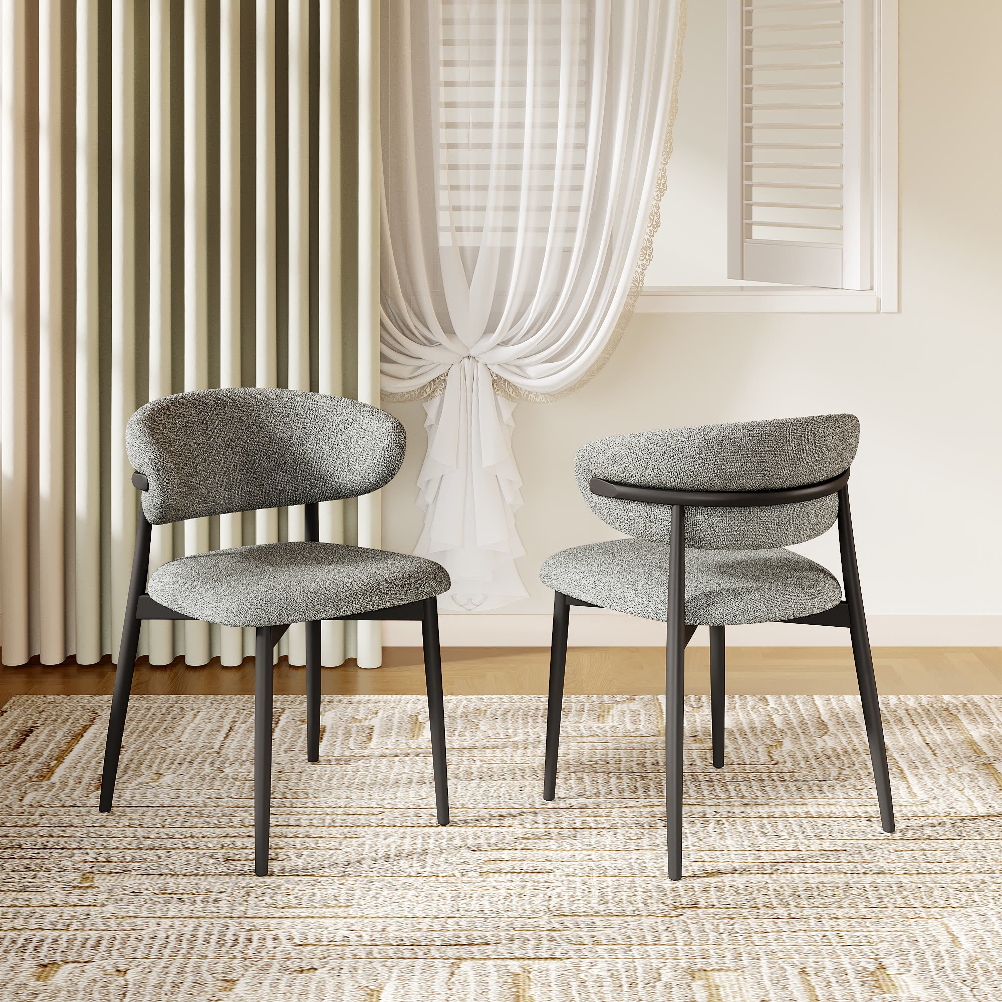2x/4x/6x Modern Dining Chairs With Minimalist Metal Base - Gray - 6x Chairs - image 4