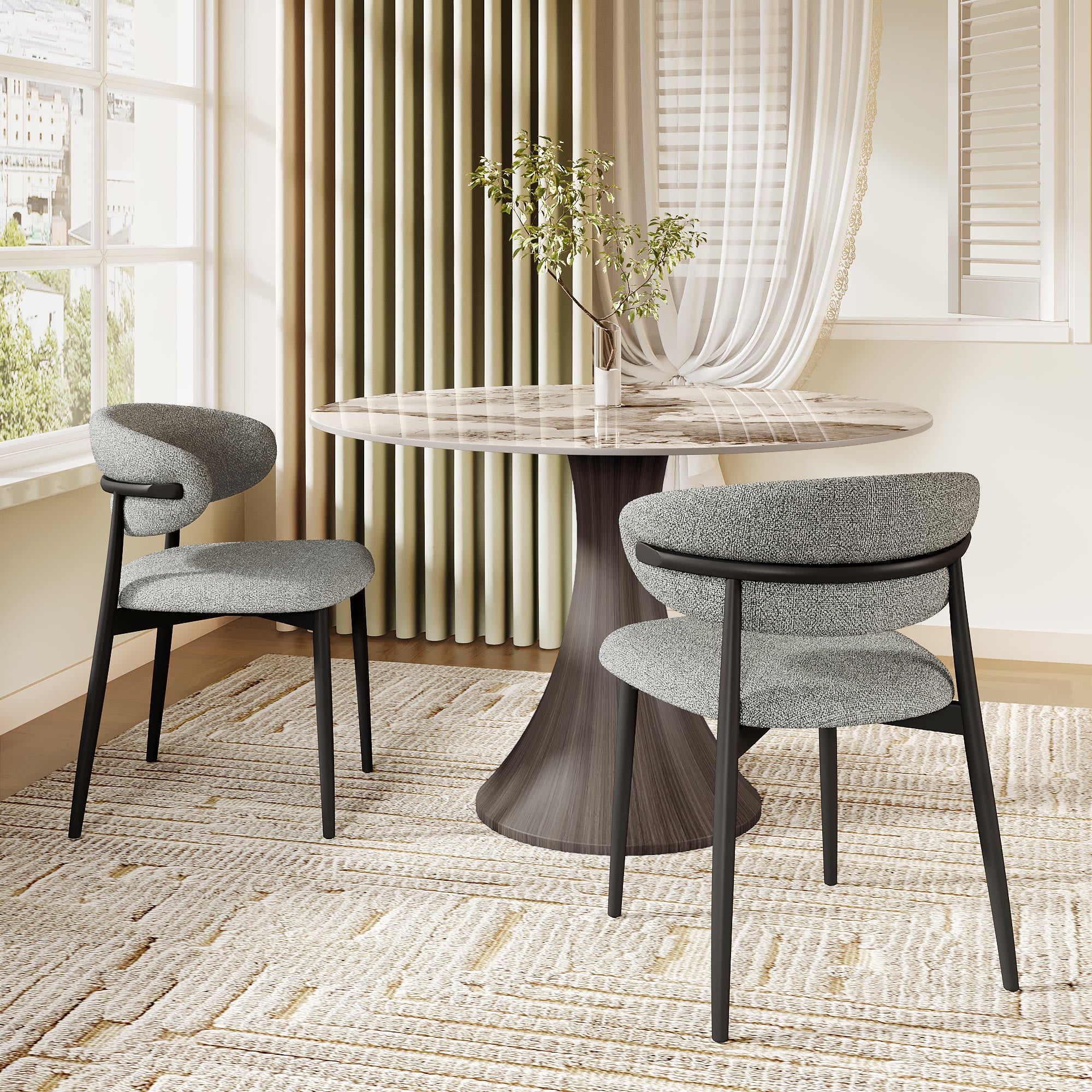 2x/4x/6x Modern Dining Chairs With Minimalist Metal Base - image 5