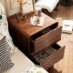 Artistic Wave Carved Nightstand - image 3
