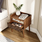 Modern Rattan-Style Nightstand with Storage - image 3
