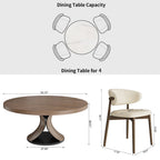 Round Dining Table Set with 4/6/8 Curved Backrest Solid Wood Dining Chairs - image 7