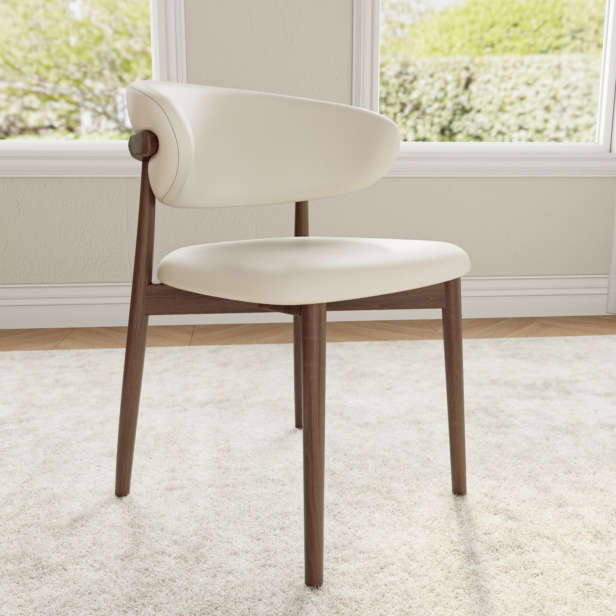 Round Dining Table Set with 4/6/8 Curved Backrest Solid Wood Dining Chairs - image 3