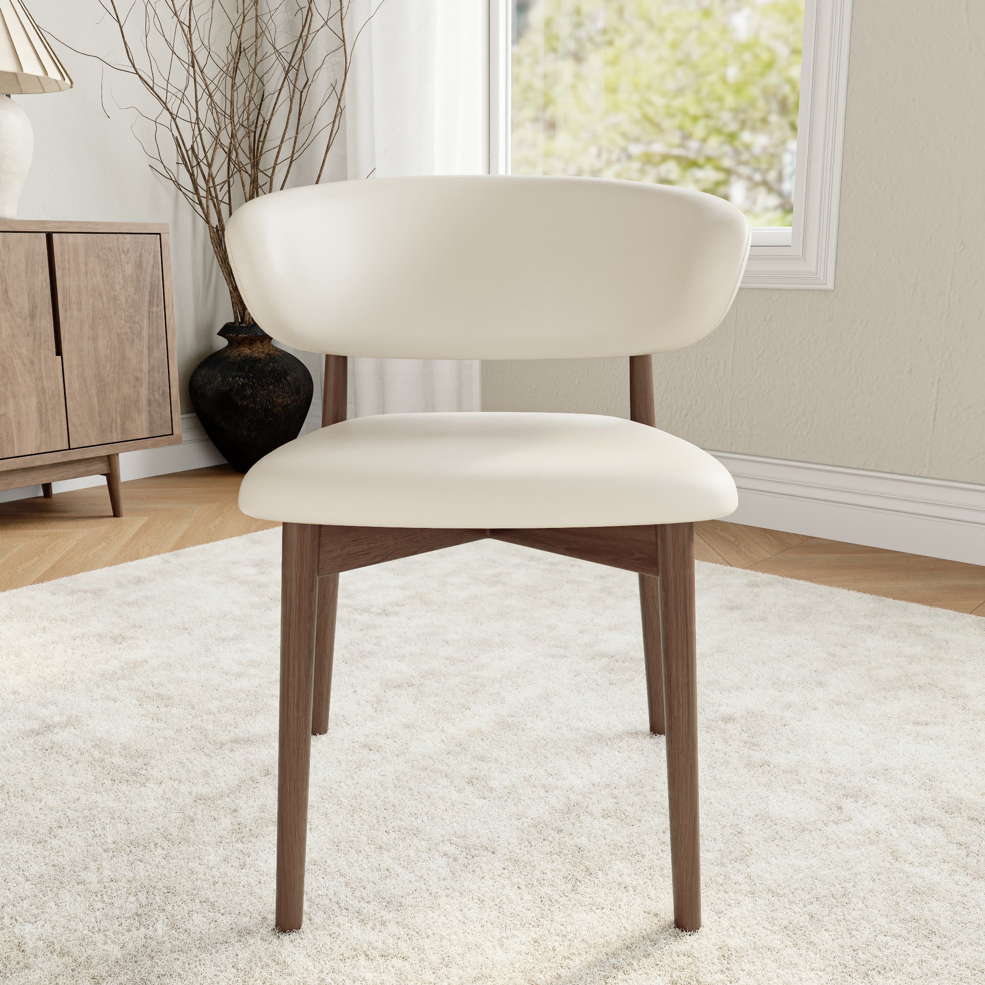 Round Dining Table Set with 4/6/8 Curved Backrest Solid Wood Dining Chairs - image 4