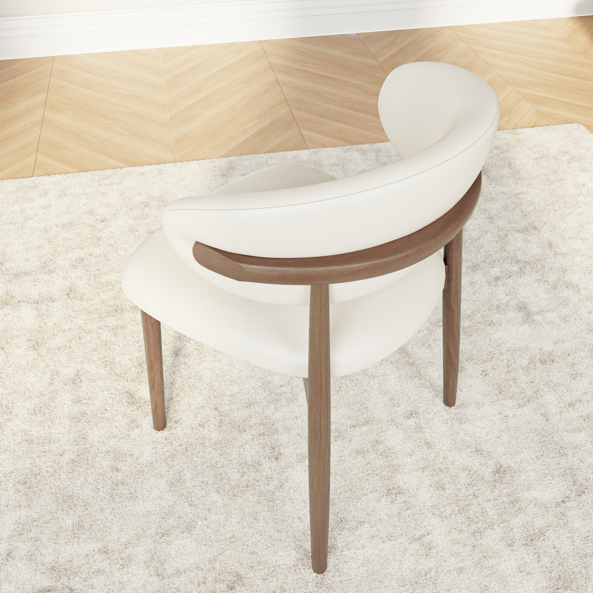 Round Dining Table Set with 4/6/8 Curved Backrest Solid Wood Dining Chairs - image 5