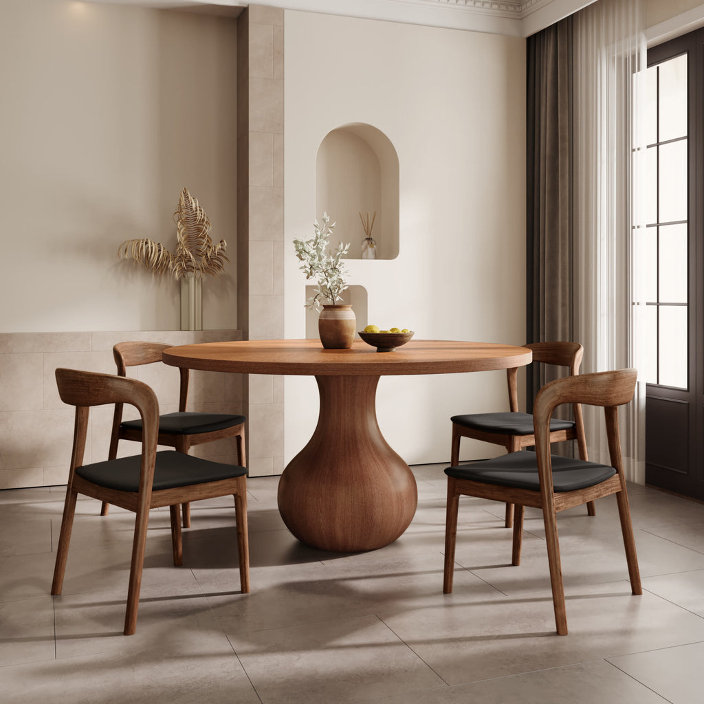 7 Pieces Aquarius Base Dining Table With Armless Cushioned Dining Chairs - image 8