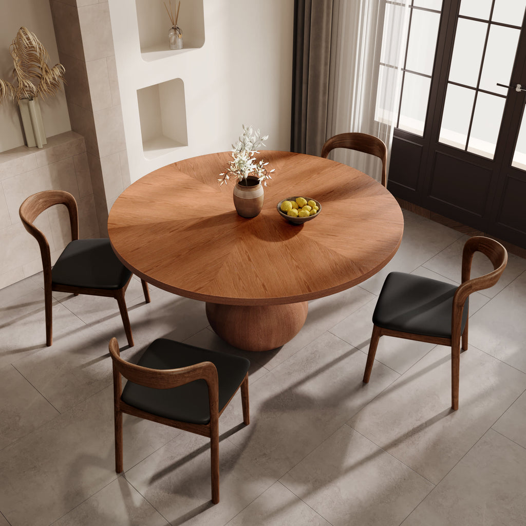7 Pieces Aquarius Base Dining Table With Armless Cushioned Dining Chairs - image 9