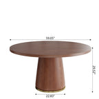 7-Piece Rubber Wood Kitchen Round Dining Table With Bucket Base With Curved Backrest  Dining Chairs - image 8